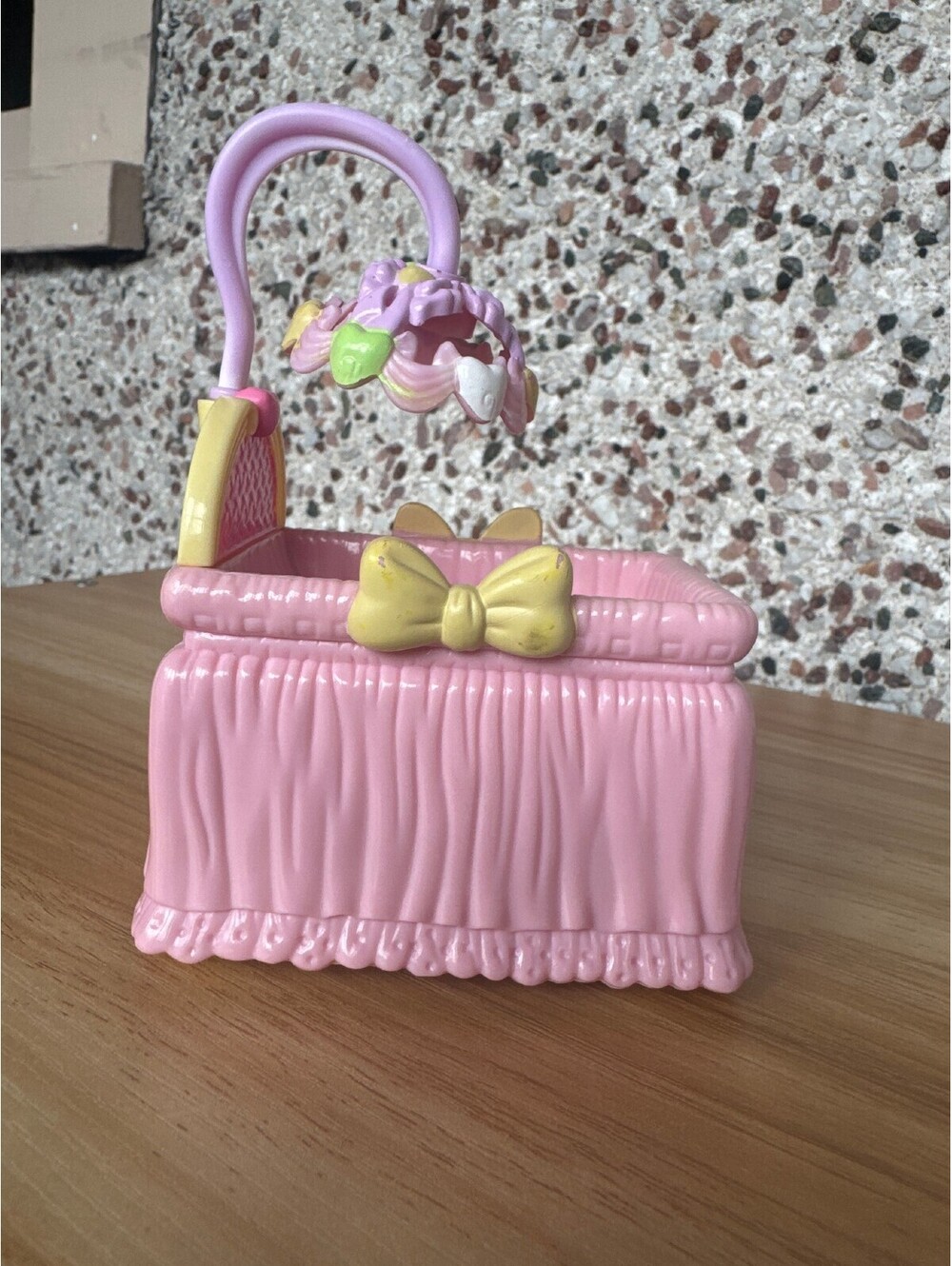 Fisher Price Loving Family Dollhouse Pink Baby Crib Bassinet Mobile Nursery 2007